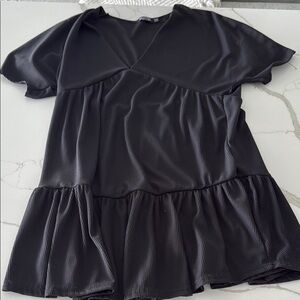 Elegant Black Ruffled Dress